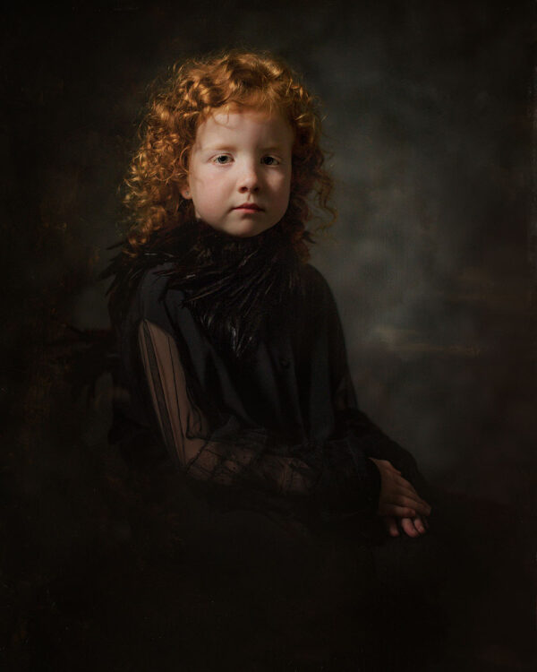 Canon-fine-art-Portrait-of-a-young-curly-red-child-photographed-in-the-spirit-of-Rembrandt-van-Rhijn-and-with-a-sky-of-Gerard-Dou-by-Willie-Kers-from-Apeldoorn